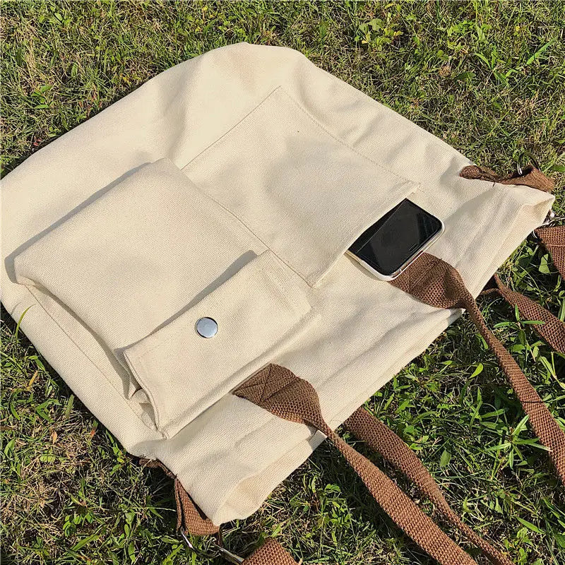 Canvas Shoulder Bag Harajuku Schoolbag Shopper Bag