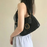 Shoulder Crossbody Bag Women Saddle Handbag Purse PU Leather Solid Color