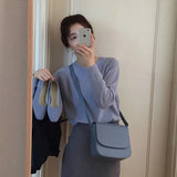 Shoulder Crossbody Bag for Women All-match Solid PU Leather