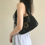 Shoulder Crossbody Bag Women Saddle Handbag Purse PU Leather Solid Color