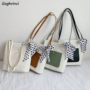 Shoulder Bags Floral College Bookbag Lace Bow Handbags