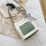 Shoulder Bags Floral College Bookbag Lace Bow Handbags