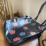 Flower Print Shoulder Bag Vintage Retro Large Capacity Student College PU