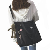Canvas Student Shoulder Bag Waterproof Messenger Crossbody Bag