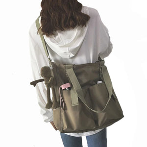 Canvas Student Shoulder Bag Waterproof Messenger Crossbody Bag