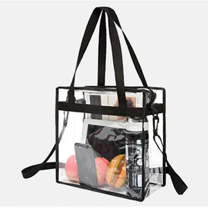 PVC Transparent Shoulder Bag for School Gym Travel Waterproof Bag
