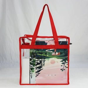 PVC Transparent Shoulder Bag for School Gym Travel Waterproof Bag