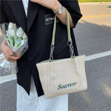 Summer Straw Shoulder Bag Women's Beach Shopping Tote