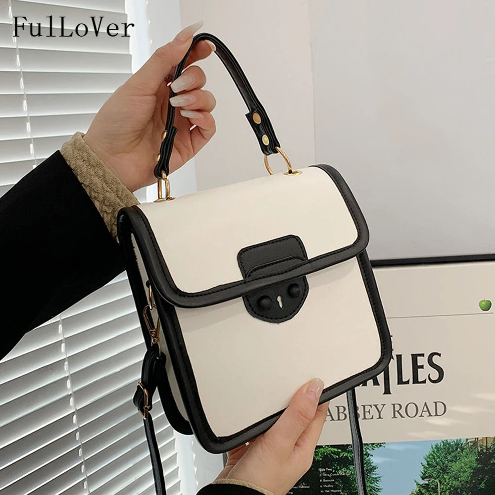Women's Messenger Bag Contrast Handbag Casual Shoulder Bag