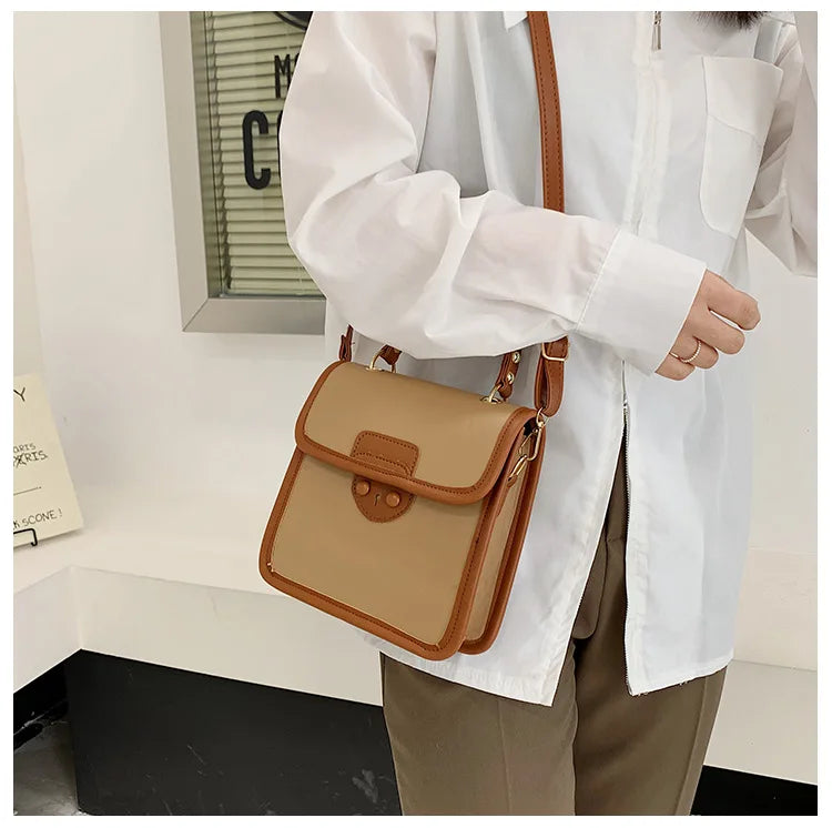 Women's Messenger Bag Contrast Handbag Casual Shoulder Bag