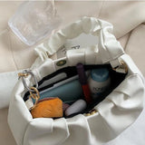 Soft Leather Handbag Purse Women Bag Folds Pu Leather Bag