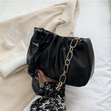 Soft Leather Handbag Purse Women Bag Folds Pu Leather Bag