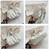 Soft Leather Handbag Purse Women Bag Folds Pu Leather Bag