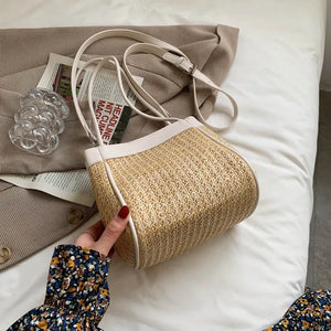 Straw Shoulder Bag Women Weave Handbag Large Capacity Bag