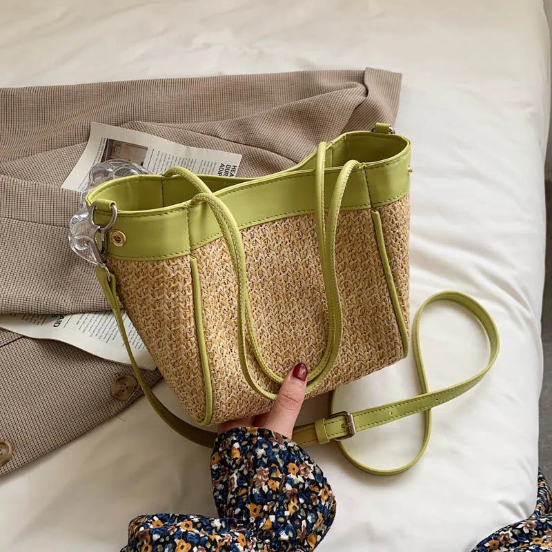 Straw Shoulder Bag Women Weave Handbag Large Capacity Bag