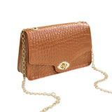 Women's Small Square Shoulder Bag Soft PU Leather Purse with Chain