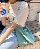 Canvas Shoulder Bag Women Casual Solid Messenger Bag