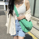 Canvas Shoulder Bag Women Casual Solid Messenger Bag