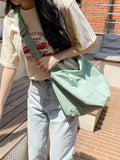 Canvas Shoulder Bag Women Casual Solid Messenger Bag