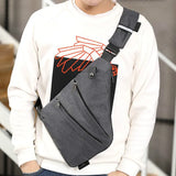 Men Business Style Canvas Messenger Bag Crossbody Chest Bag