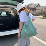 Canvas Shoulder Bag Women Minimalist Large Capacity Student Book Satchel