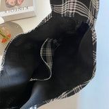 Plaid Shoulder Bag Casual Tote for Women Canvas All-match Style