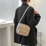 Winter Fluffy Fur Women's Crossbody Bag Small Lambs Wool Plush Fabric Shoulder
