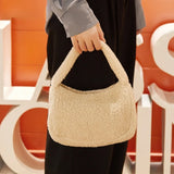 Plush Fluffy Totebag Women Soft Winter Underarm Bag