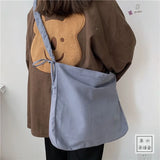 Shoulder Bags Solid Unisex School Bag Large Capacity Canvas Bag