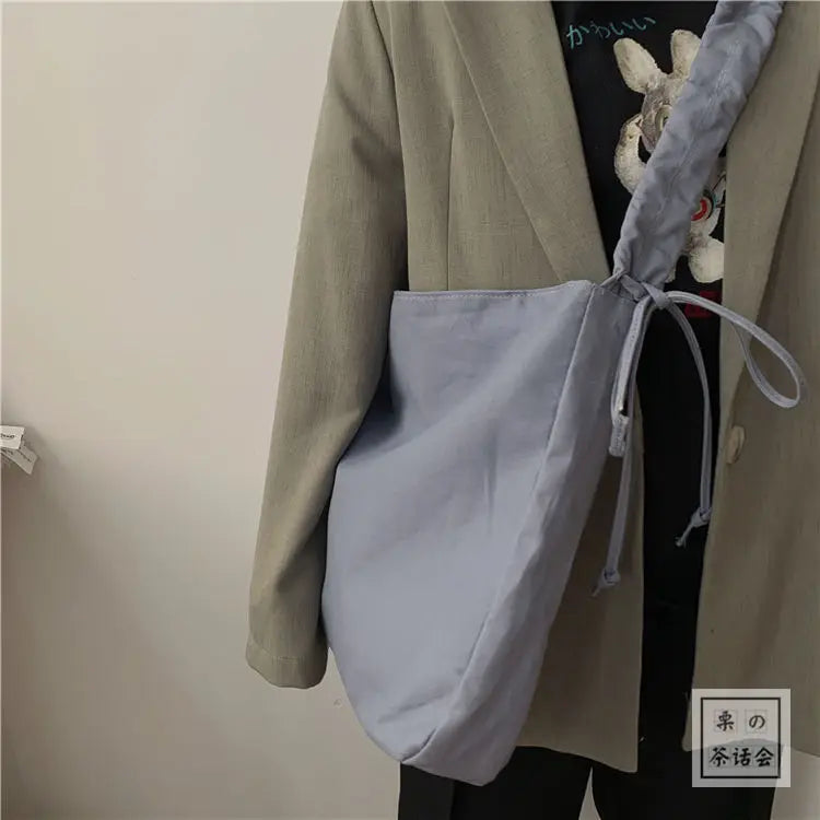 Shoulder Bags Solid Unisex School Bag Large Capacity Canvas Bag