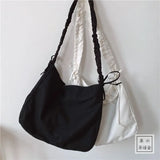 Shoulder Bags Solid Unisex School Bag Large Capacity Canvas Bag