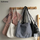 Shoulder Bags Solid Unisex School Bag Large Capacity Canvas Bag