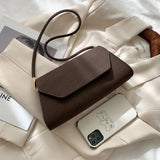 Vintage French Shoulder Bag Matte PU Office Ladies Handle-pouch