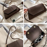 Vintage French Shoulder Bag Matte PU Office Ladies Handle-pouch