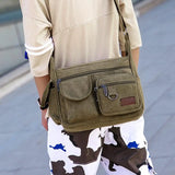 Canvas Shoulder Bag Large Capacity Vintage Cross-body Tote