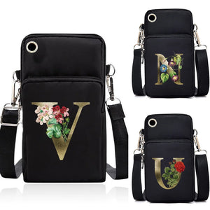 Waterproof Phone Bag Golden Flower CrossBody Bag