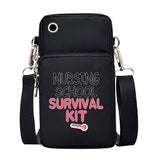 Waterproof Phone Shoulder Bag Nurse Print CrossBody Bag