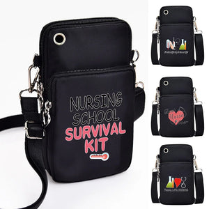 Waterproof Phone Shoulder Bag Nurse Print CrossBody Bag