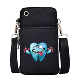 Tooth Print CrossBody Bag for Phones, Waterproof, Unisex