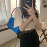 Shoulder Bags Women Accordion Pleated PU Leather Underarm for Female