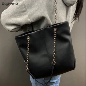 Shoulder Bags Women Casual Totes Chains Strap Large Capacity Shopping Female