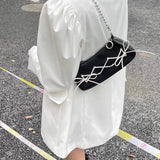 Shoulder Bags Women Bow PU Chain Mini Bag Zipper Shopping