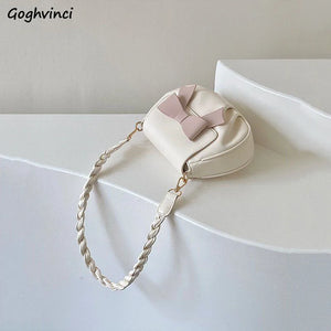 Women Shoulder Bag Bow Sweet Handbag Crossbody Little PU Leather Bag