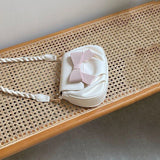 Sweet Bow Shoulder Bag Women Crossbody Soft PU Leather Handbag
