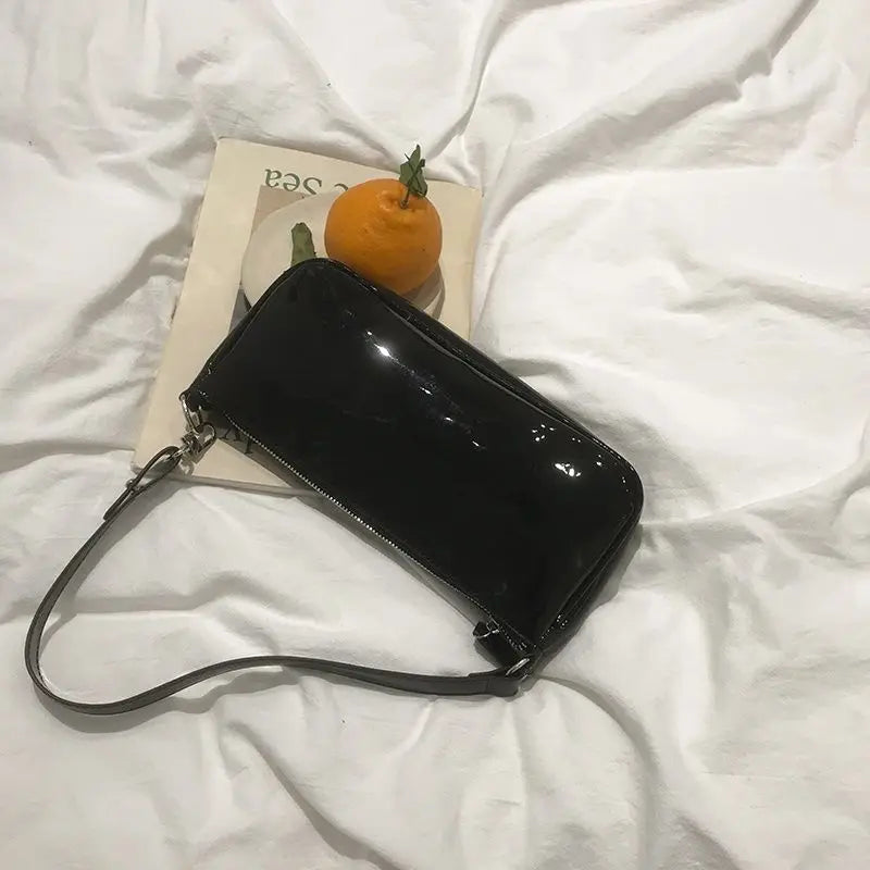 Shoulder Bags Women Bright PU Leather Zipper Female All-match Daily Handbag