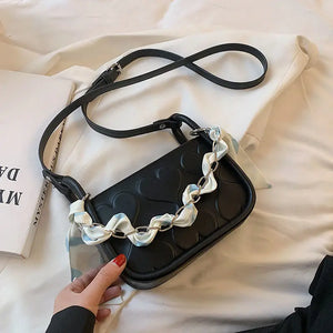 Shoulder Bags Women Candy Colors Sweet Heart Scarves Top-handle Cross-body Chain