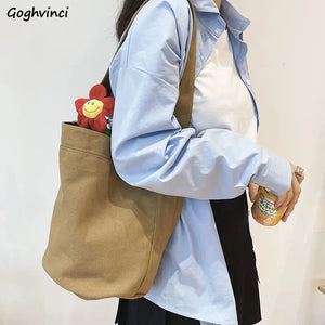 Canvas Shoulder Bag Harajuku Vintage Bucket Handbag