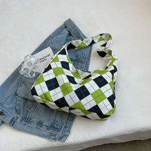 Canvas Shoulder Bag Women Tie Cross-body Shopping Handbag