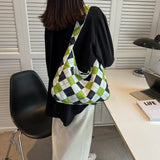 Canvas Shoulder Bag Women Tie Cross-body Shopping Handbag