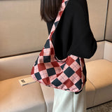 Canvas Shoulder Bag Women Tie Cross-body Shopping Handbag